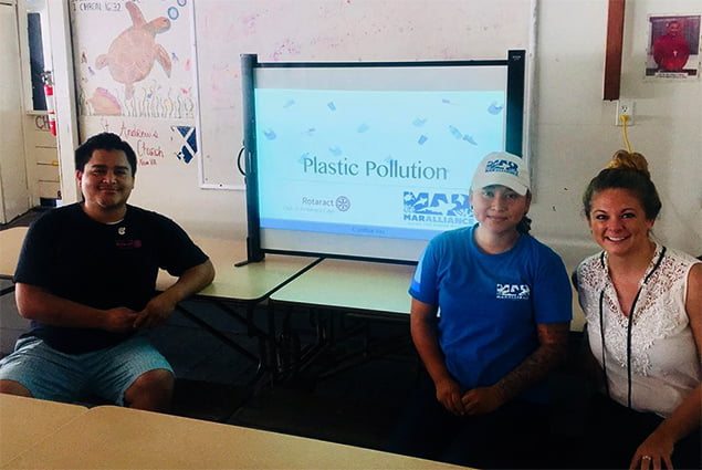 Rotaract Club of Ambergris Caye Donate Trash Bins to Schools