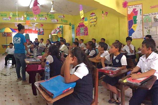 Rotaract Club of Ambergris Caye Donate Trash Bins to Schools