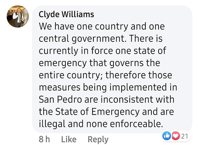 San Pedro’s COVID-19 Measures are Illegal and Non-Enforceable says Commissioner of Police