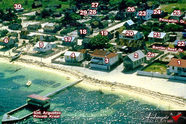 San Pedro Village, Ambergris Caye, Belize in the 1950's