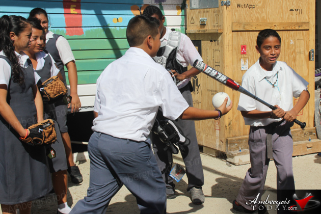 San Pedro Sports Council Donates Softball Equipment to Holy Cross 