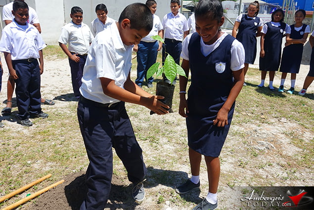 SPTC Plants Mahogany Trees at Schools