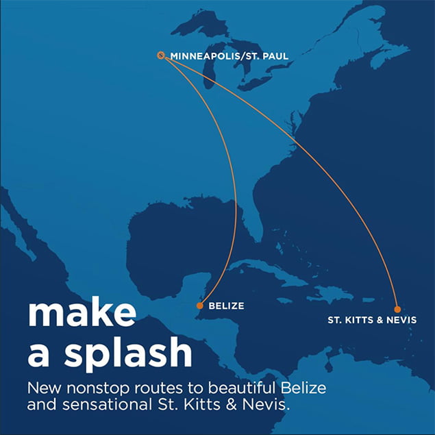 Belize Celebrates First-Ever Nonstop Flights from Minneapolis/St. Paul via Sun Country Airlines