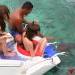 Costa Maya delegates amazed as the nurse shark approaches the catamaran