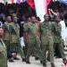 Belize Defence Force pallbearers leave Independence Plaza