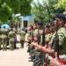 Belize Defence Force formation as the body of Hon. George Price leaves Indendence Plaza