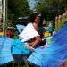 Miss ABC Pre-School on her Blue Morpho Butterlfy Float