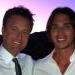 The Bachelor’s TV show host Chris Harrison and The Bachelor;Ben Flajnik pose for a photo op