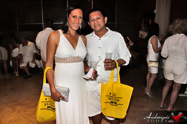 Olive and Luis Domiguez owners of El Fogon Celebrating at the Tiburon Launch Party in San Pedro, Belize Tiburon Rum Celebrates with Launch Party in San Pedro, Belize