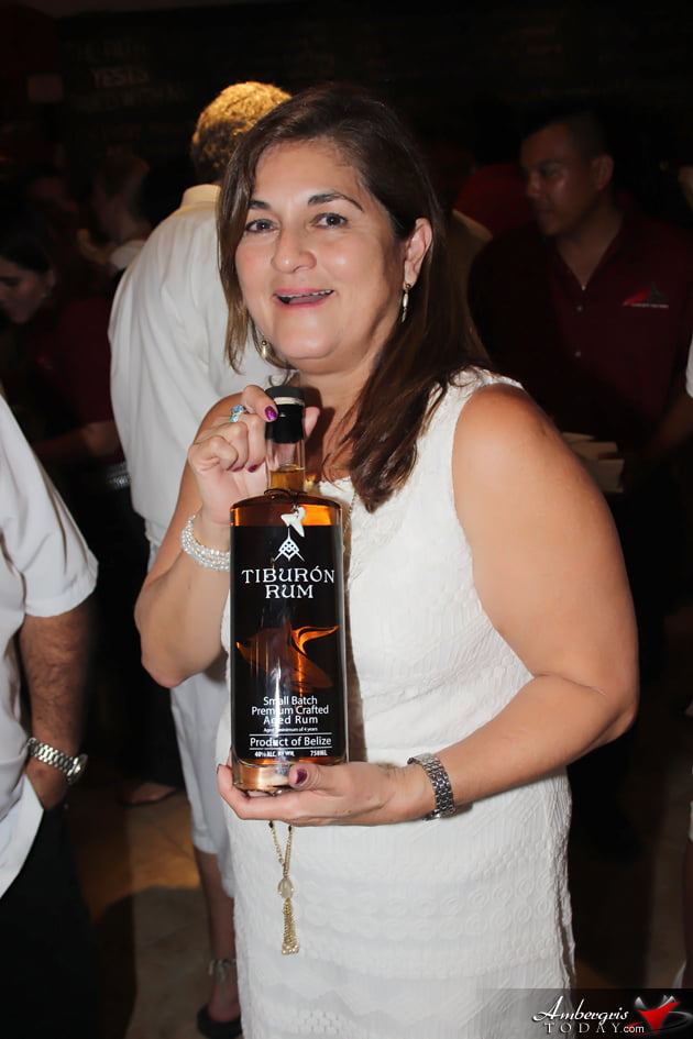 Traveller's Liquors Amanda Perdomo celebrating at the Tiburon Launch Party Tiburon Rum Celebrates with Launch Party in San Pedro, Belize