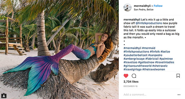 Traveling Mermaid in San Pedro Belize