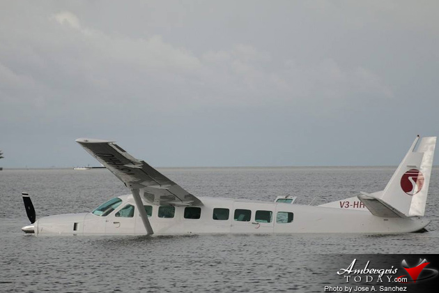 Tropic Air Plane Runs off Belize City Runway into Water