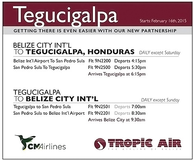Tropic Air Launches Codeshare Connection To Tegucigalpa, Honduras