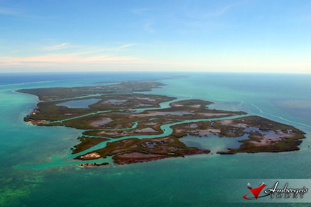 Clear Skies and Crystalline Waters in Belize 2 View from the Friendly Skies of Belize overlooking the Great Caribbean Sea