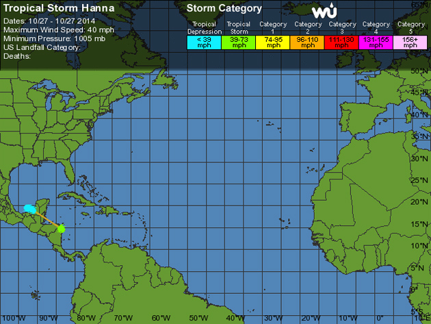 Tropical Storm Hanna Develops over Nicaragua/Honduras Tropical Storm Hanna Develops over Nicaragua/Honduras