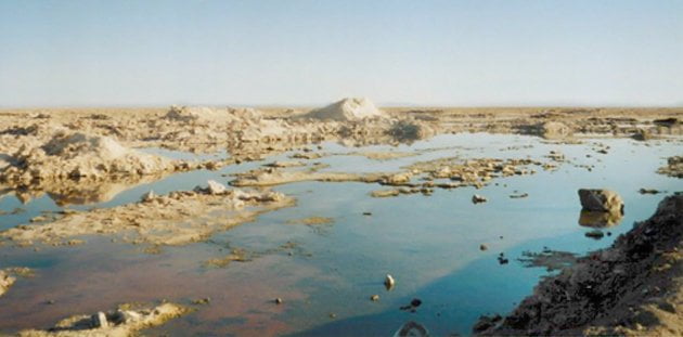 Salt lake in North Ambergris Caye