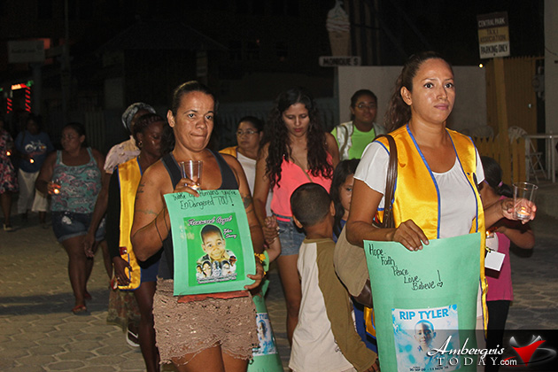 Tearful Candle Light Vigil Creates Awareness for Gun Violence in Belize
