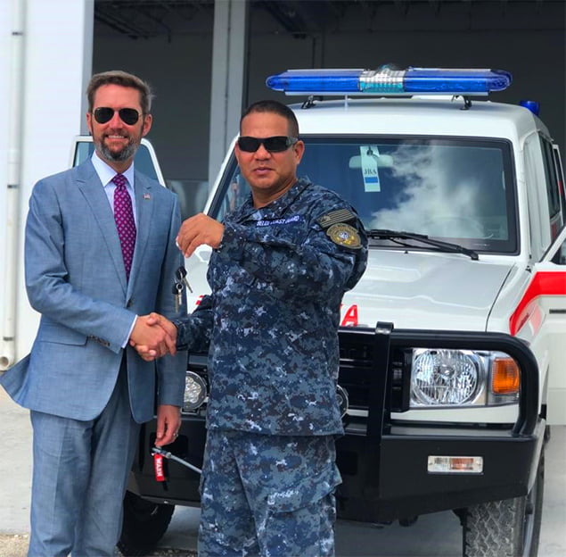 U.S. Embassy Hands Over Ambulance and Medical Equipment to Belize Coast Guard
