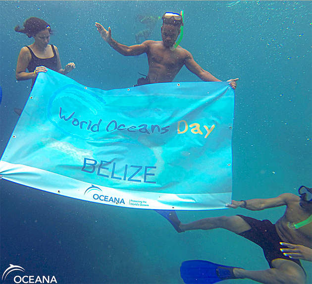 Oceana Wavemakers Celebrate World Ocean’s Day 2014 at Halfmoon Caye