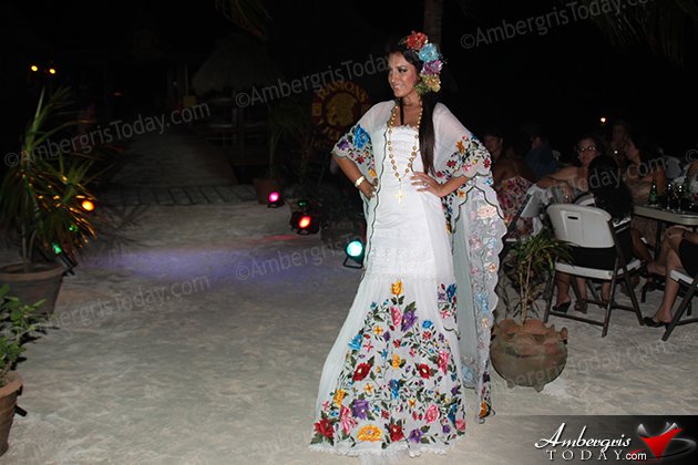 Miss Mexico's Cultural Dress at the International Costa Maya Festival -Noche Tropical at Ramon's Village