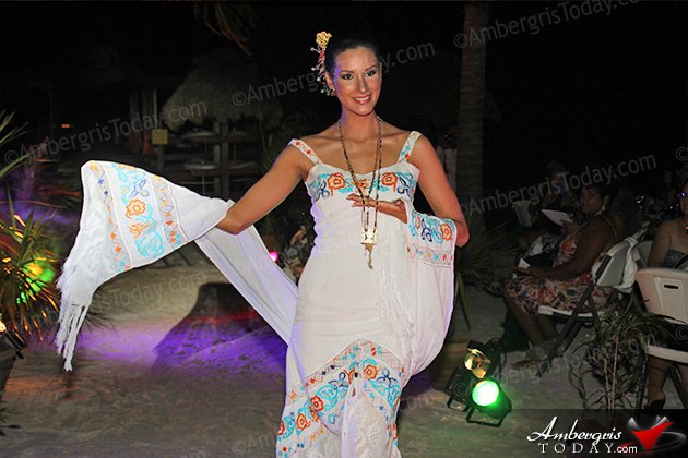 Miss Panama's Cultural Dress at the International Costa Maya Festival -Noche Tropical at Ramon's Village