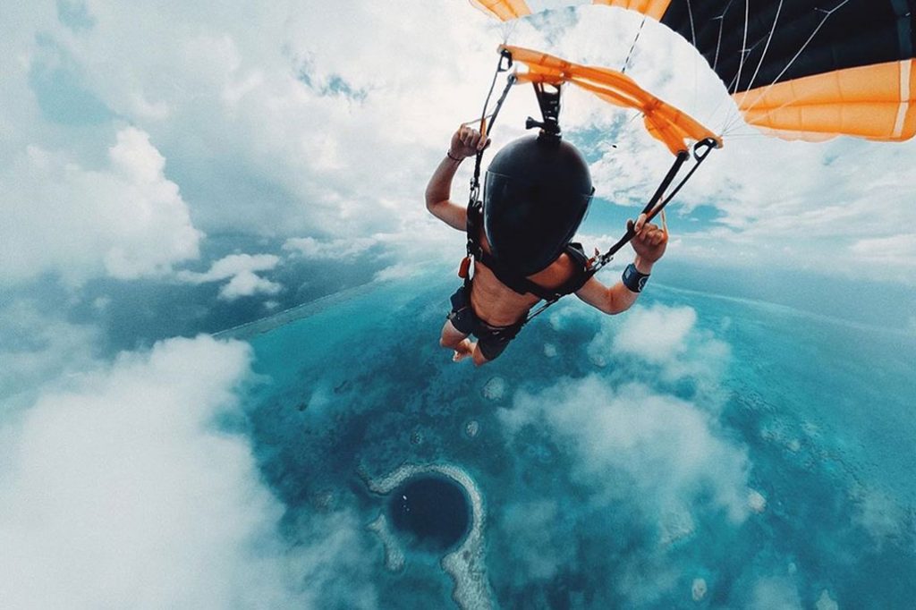 Famous Photographers Skydive the Belize Blue Hole 24