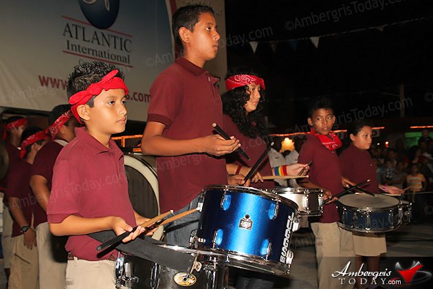 Belize's 31st Independence -Isla Bonita Elementary School's Marching Band at the September Celebrations Block Party and Firework Display