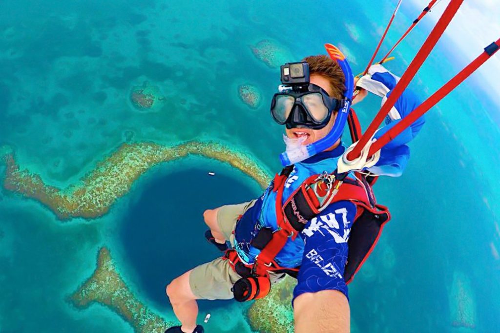 Skydiving Over the Great Blue Hole of Belize 15