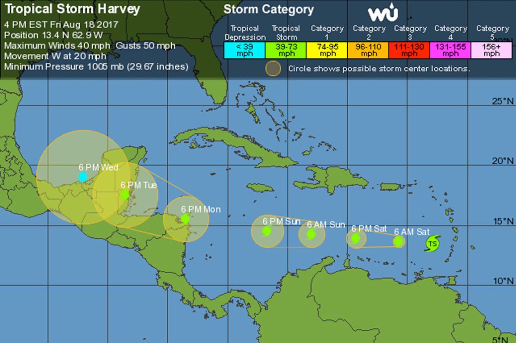 Tropical Storm Harvey Sets Sights on Belize Nemo Issues First Advisory 16