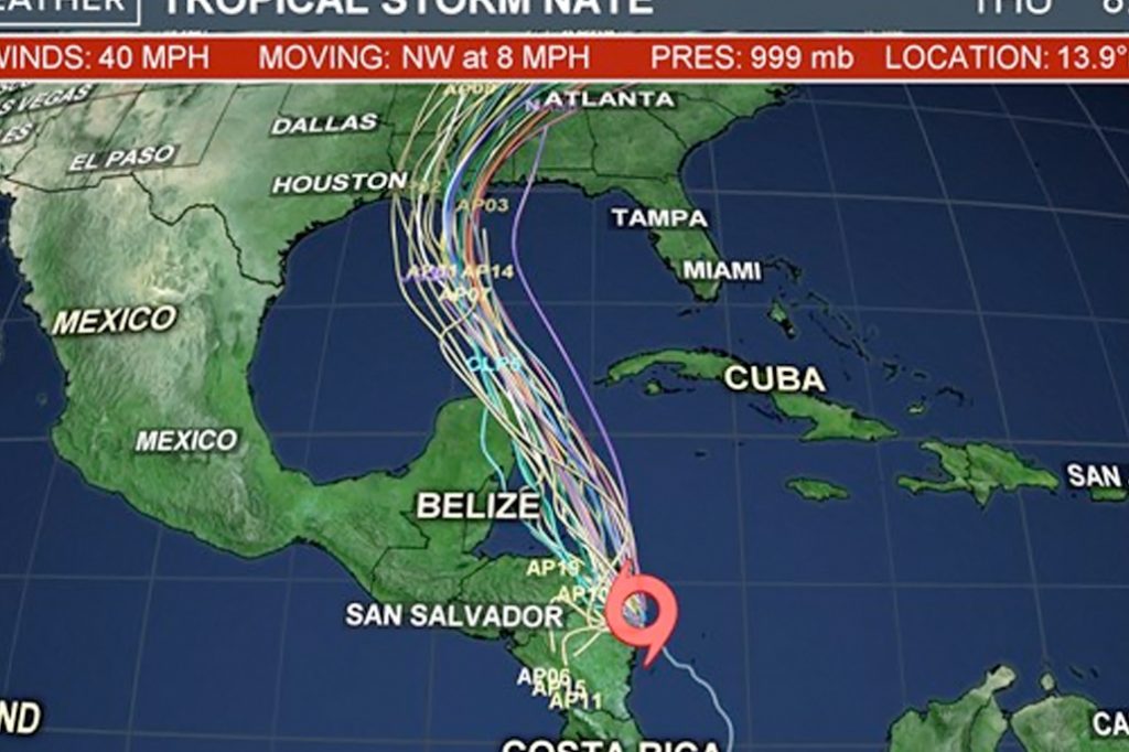 Tropical Storm Nate to be In Front of Belize by Friday 4