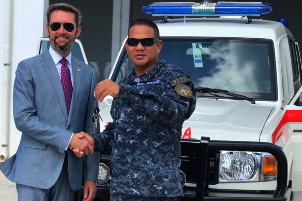 U.S. Embassy Hands Over Ambulance and Medical Equipment to Belize Coast Guard 22
