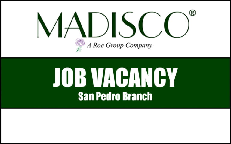 vacancy madisco san pedro branch
