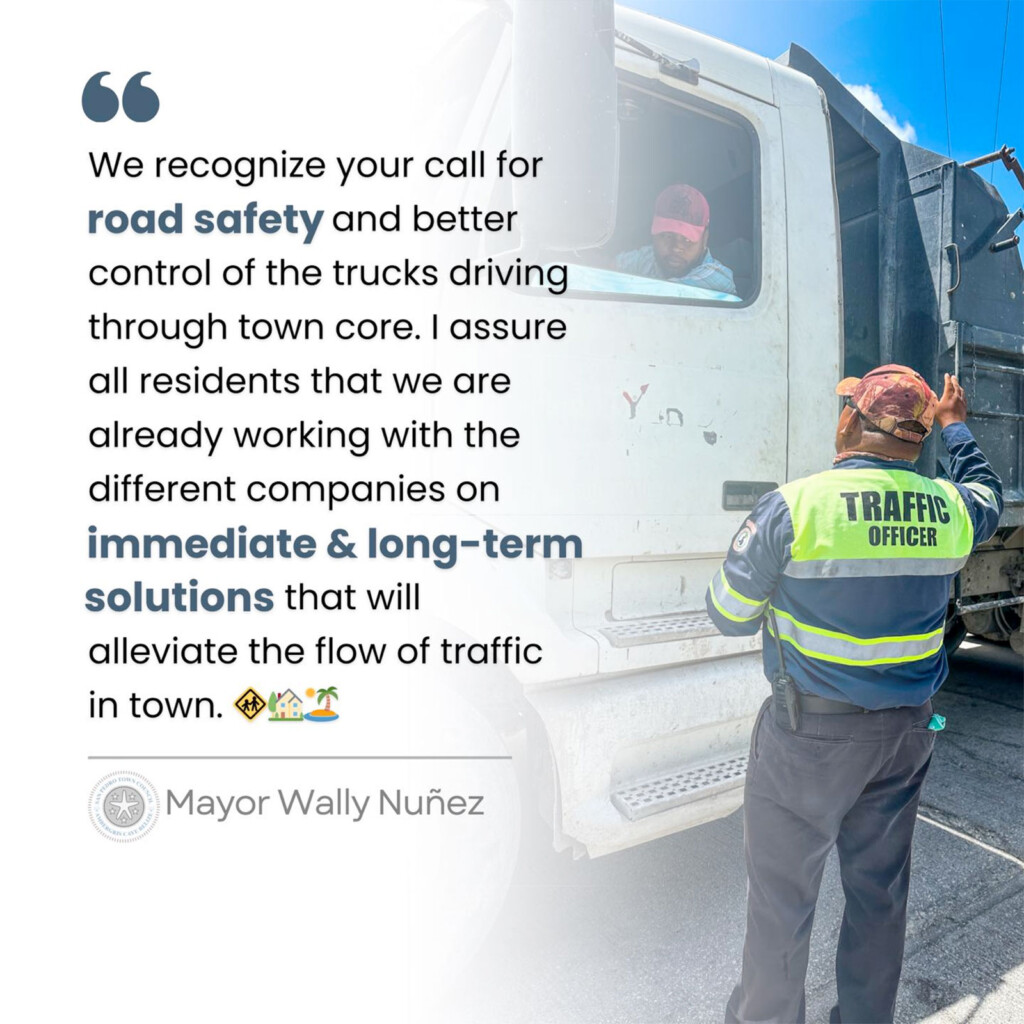 Traffic problems and heavy construction trucks