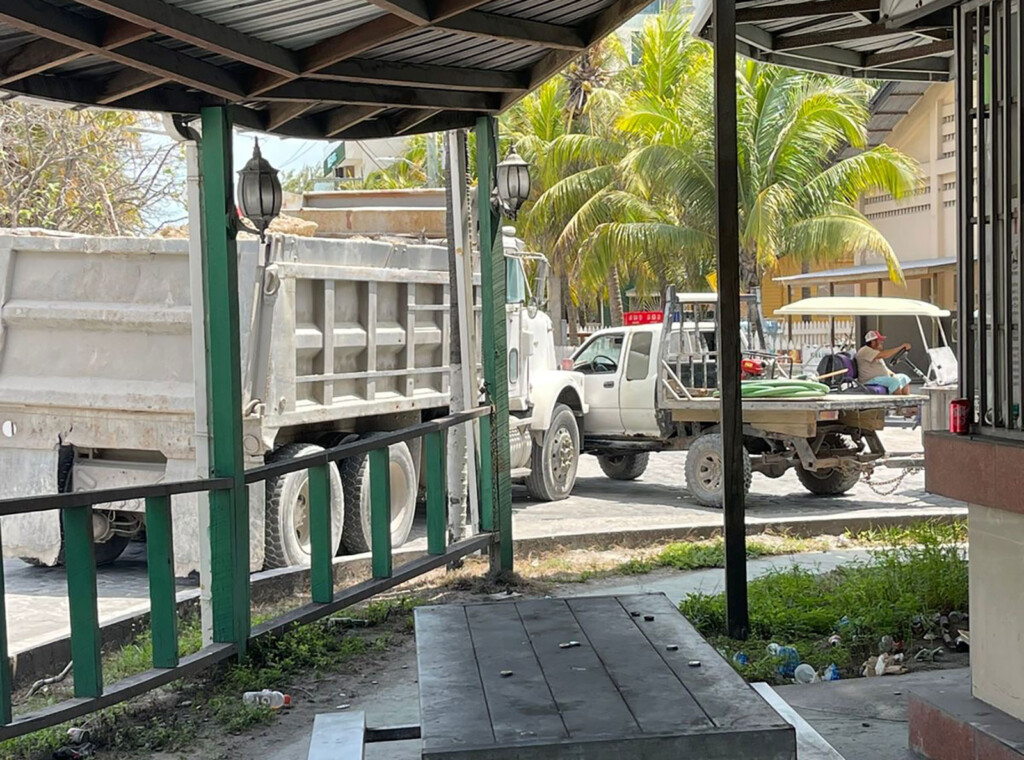 Traffic problems and heavy construction trucks