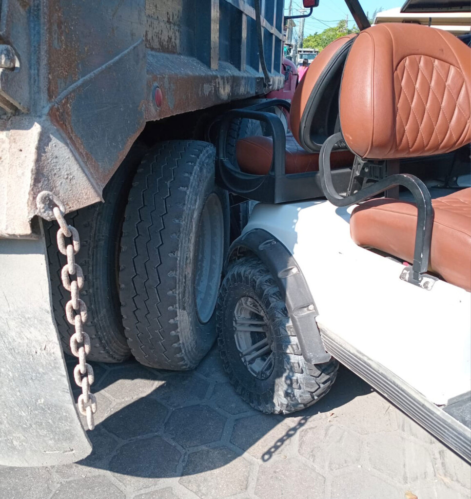 Traffic problems and heavy construction trucks