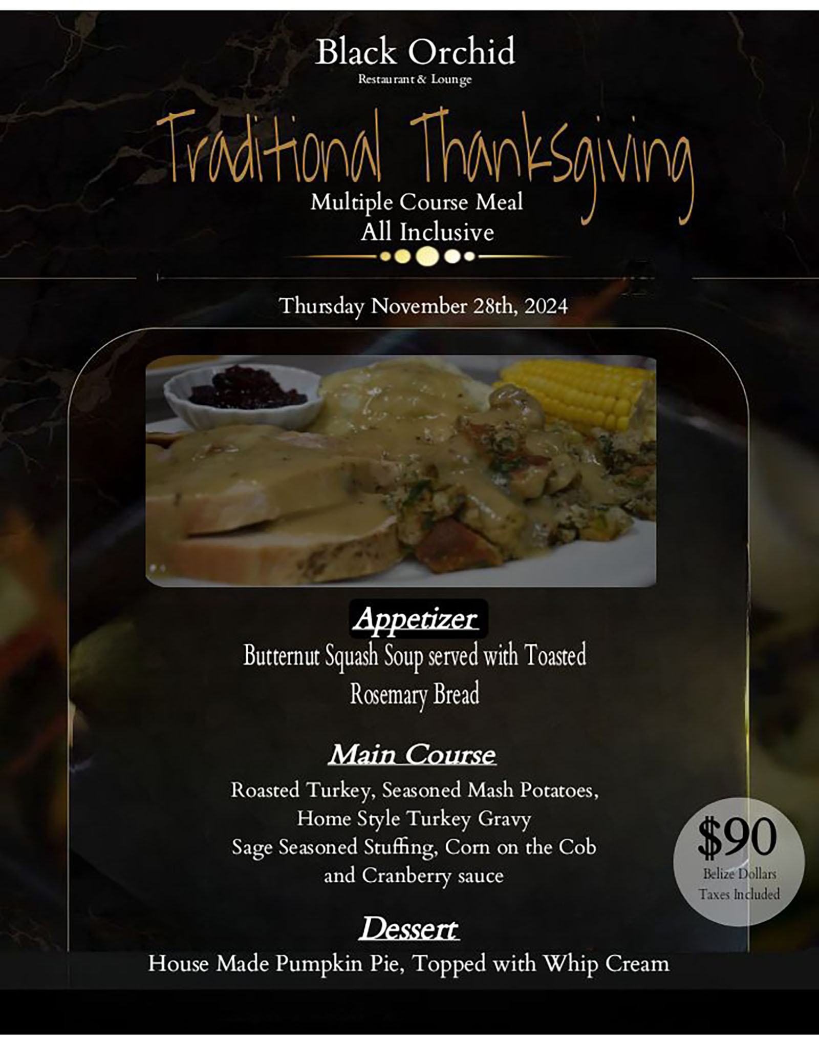 thanksgiving menu