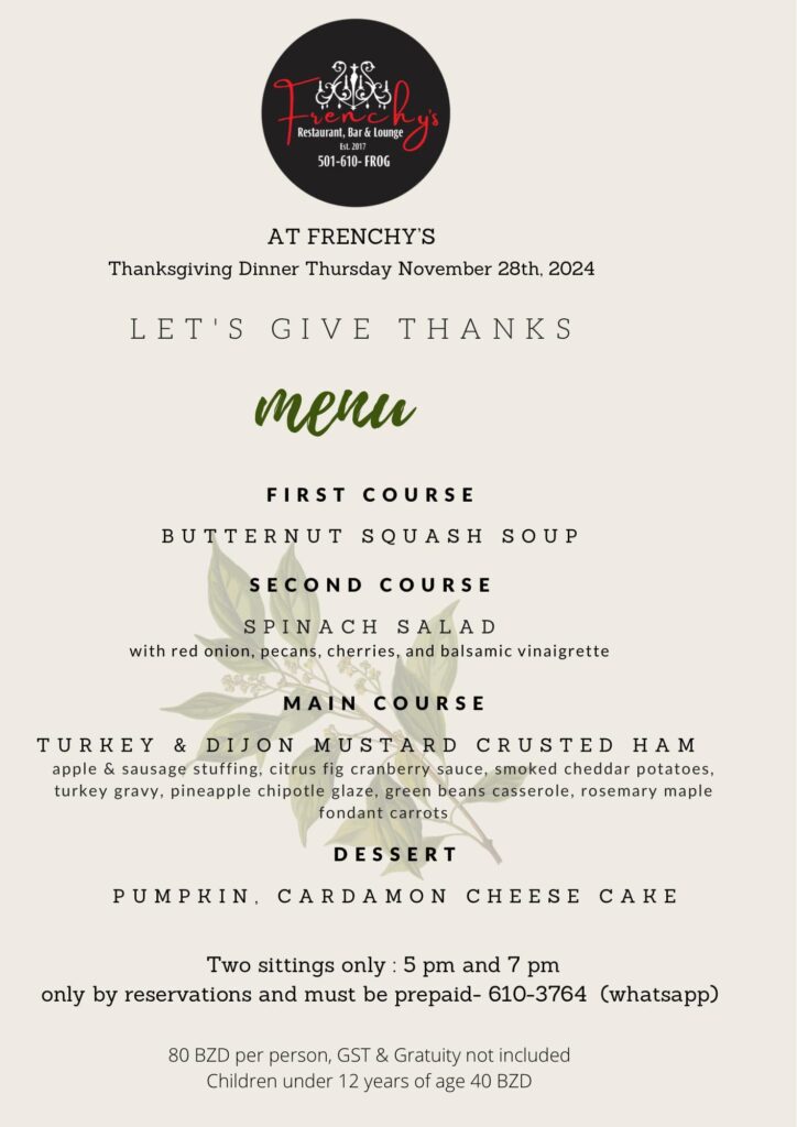 thanksgiving menu