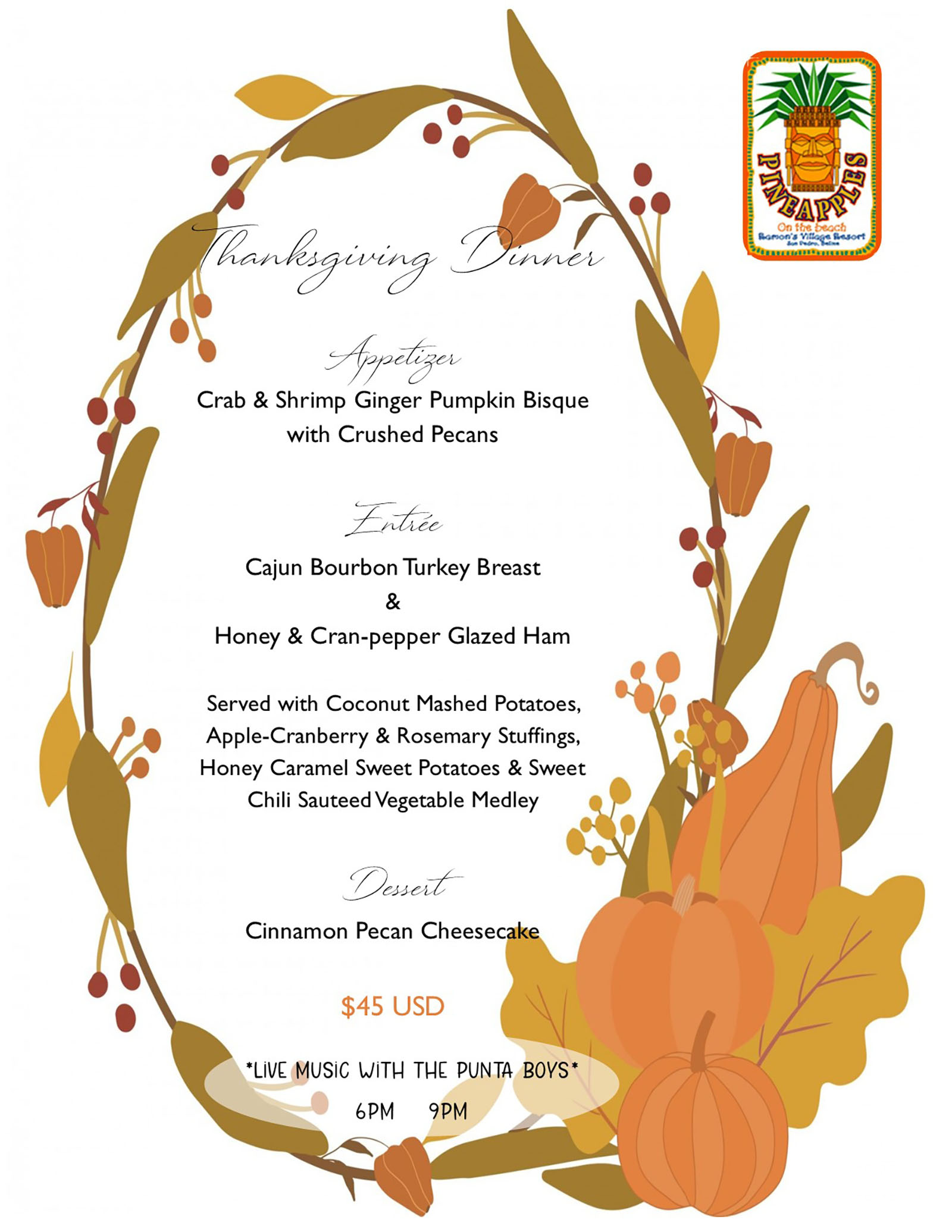 thanksgiving menu