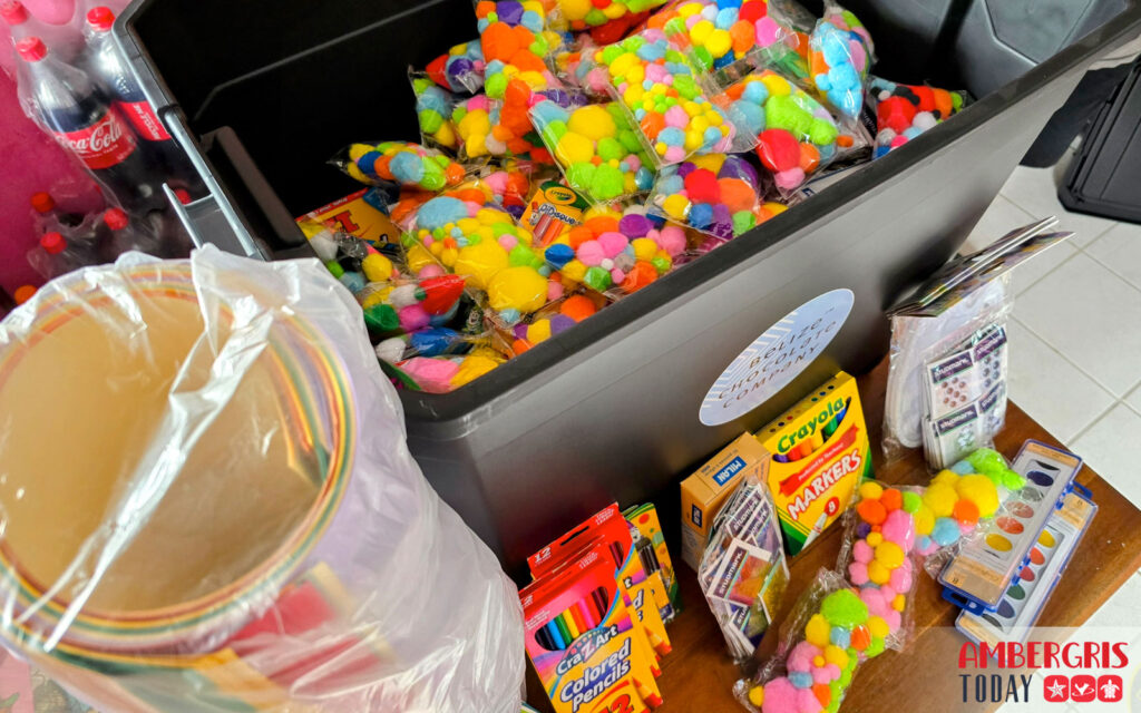 belize chocolate company donates art supplies to san pedro schools