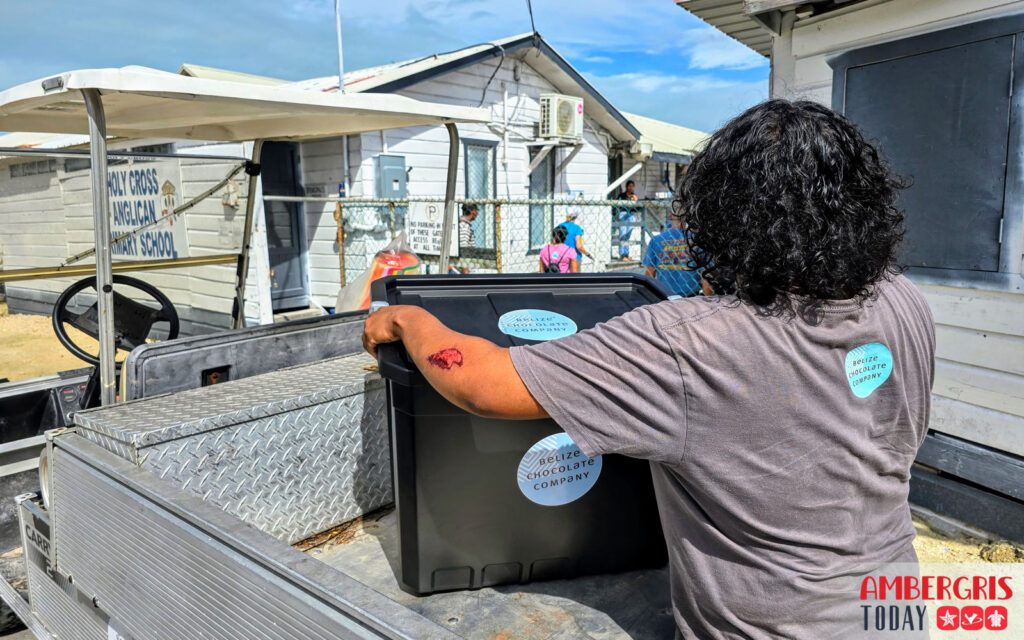 belize chocolate company donates art supplies to san pedro schools