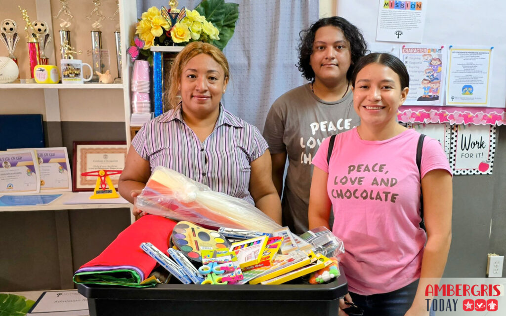 belize chocolate company donates art supplies to san pedro schools