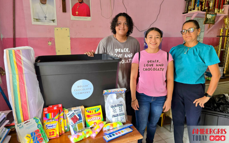 belize chocolate company donates art supplies to san pedro schools