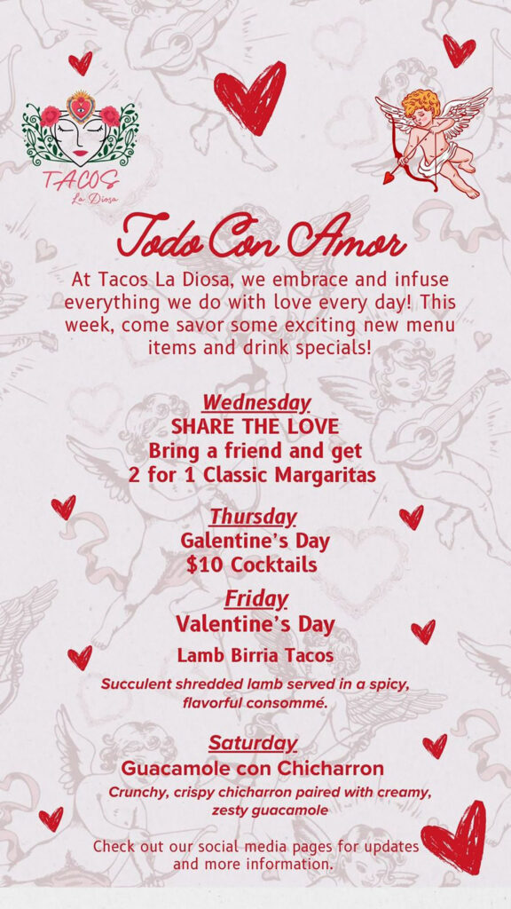 Valentine's Day Menu 2025 San Pedro Belize