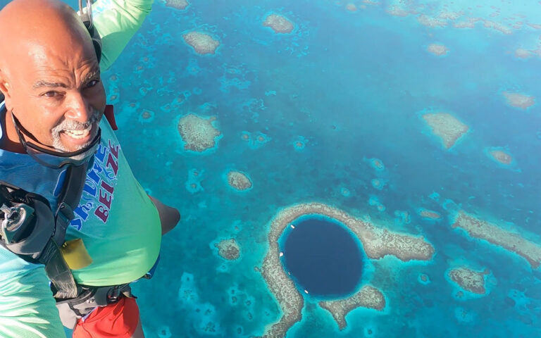 skydiving belize great blue hole