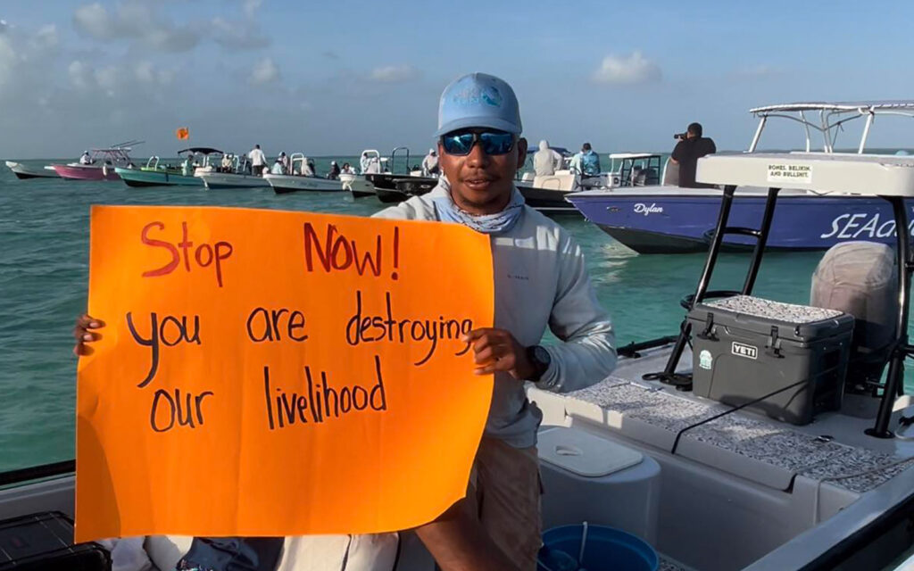cayo rosario protest against illegal dredging and environmental practices