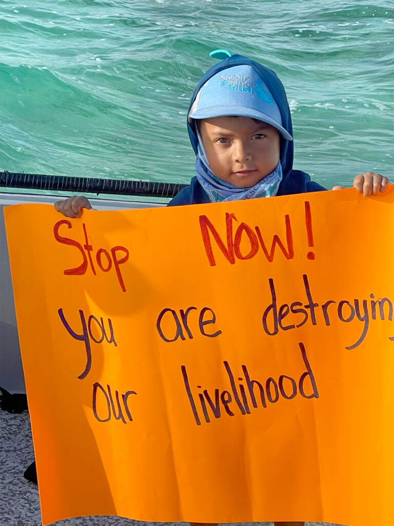 cayo rosario protest against illegal dredging and environmental practices
