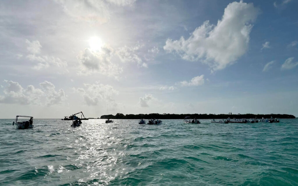 cayo rosario protest against illegal dredging and environmental practices