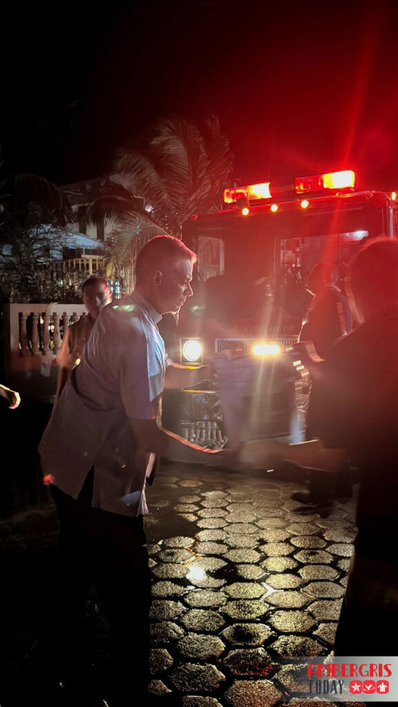 bucket brigade assists firefighters in downtown san pedro