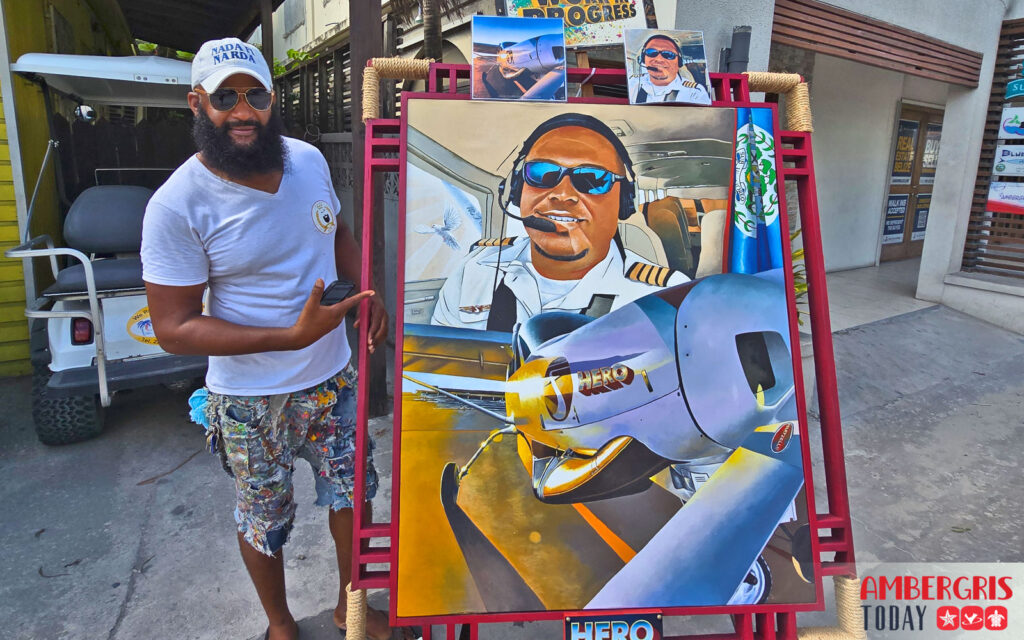 Belizean Artist Alex Sanker Pays Tribute to Pilot Howell Grange 1 alex sanker pays tribute to pilot howell grange