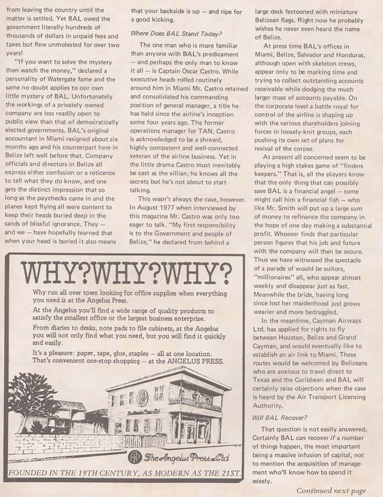 belize airways limited